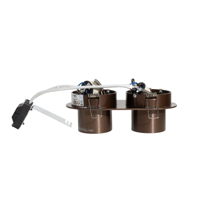 QAZQA Set van 6 inbouwspots donkerbrons GU10 50mm 2-lichts - Installa