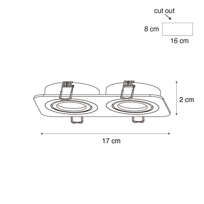 QAZQA Afgeronde inbouwspot wit GU10 50mm draai- en kantelbaar IP44