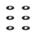 QAZQA Set van 6 inbouwspots zwart kantelbaar 8,2cm incl. LED dim to