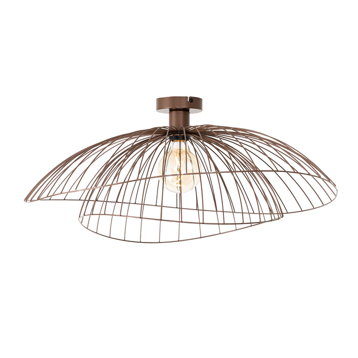 QAZQA Smart plafondlamp brons met dubbele kap 45cm incl. Wifi G95 -