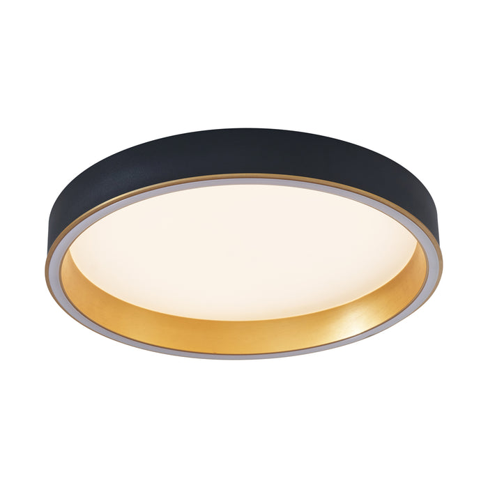 QAZQA Design plafondlamp zwart met goud 40cm incl. LED 3-way switch -