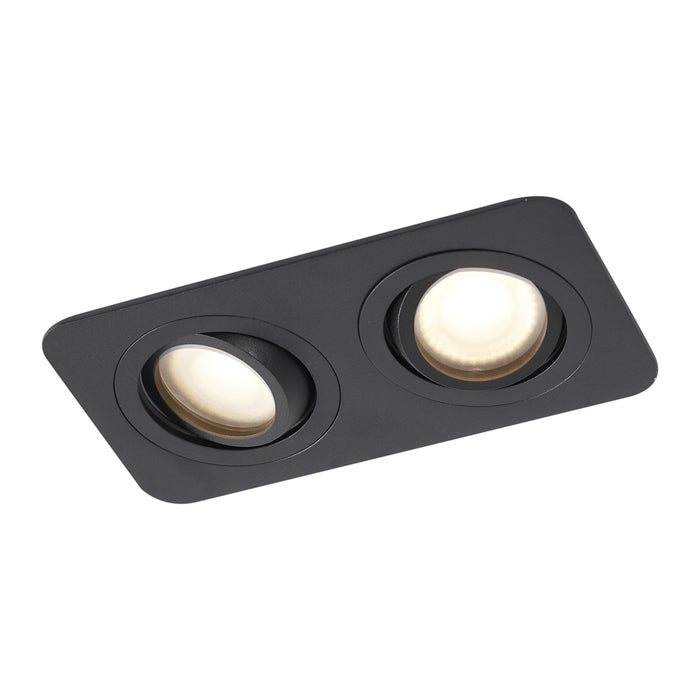 QAZQA Set van 6 Afgeronde inbouwspot zwart GU10 50mm draai- en