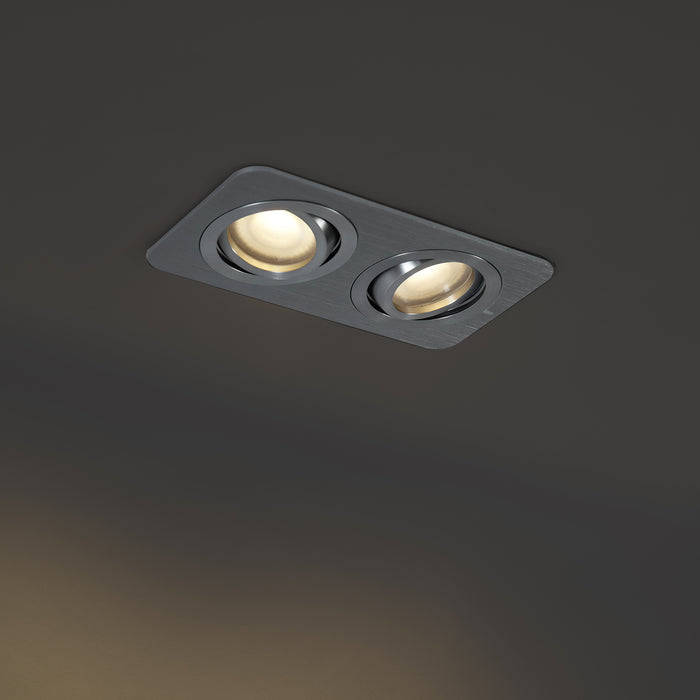 QAZQA Afgeronde inbouwspot gunmetal GU10 50mm draai- en kantelbaar