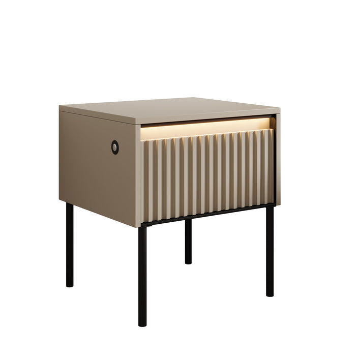 Meubella - Nachtkastje Timoteo - Beige - 46 cm