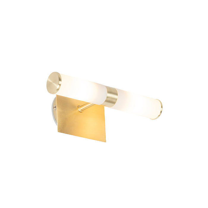 QAZQA Smart badkamer wandlamp goud IP44 2-lichts incl. 2 Wifi G9 -
