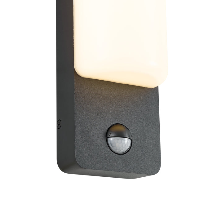 QAZQA Buiten wandlamp zwart met bewegingssensor incl. LED - Shift
