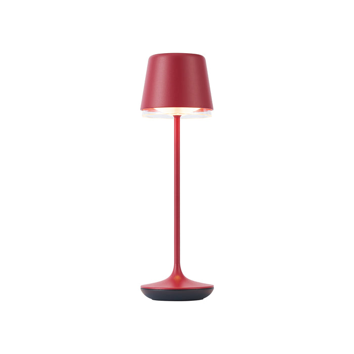 QAZQA Tafellamp rood incl. LED IP65 oplaadbaar met laadstation -