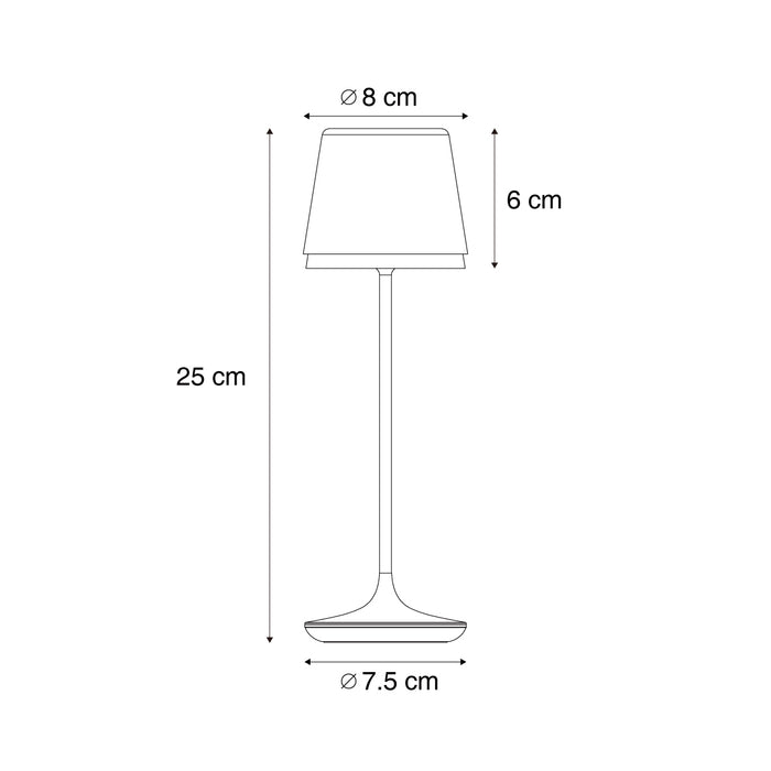QAZQA Tafellamp rood incl. LED IP65 oplaadbaar met laadstation -