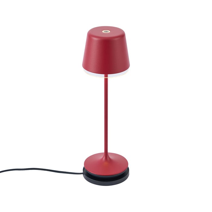 QAZQA Tafellamp rood incl. LED IP65 oplaadbaar met laadstation -