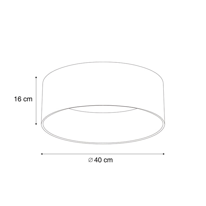 QAZQA Moderne plafondlamp groen velours 40cm incl. LED 3-staps