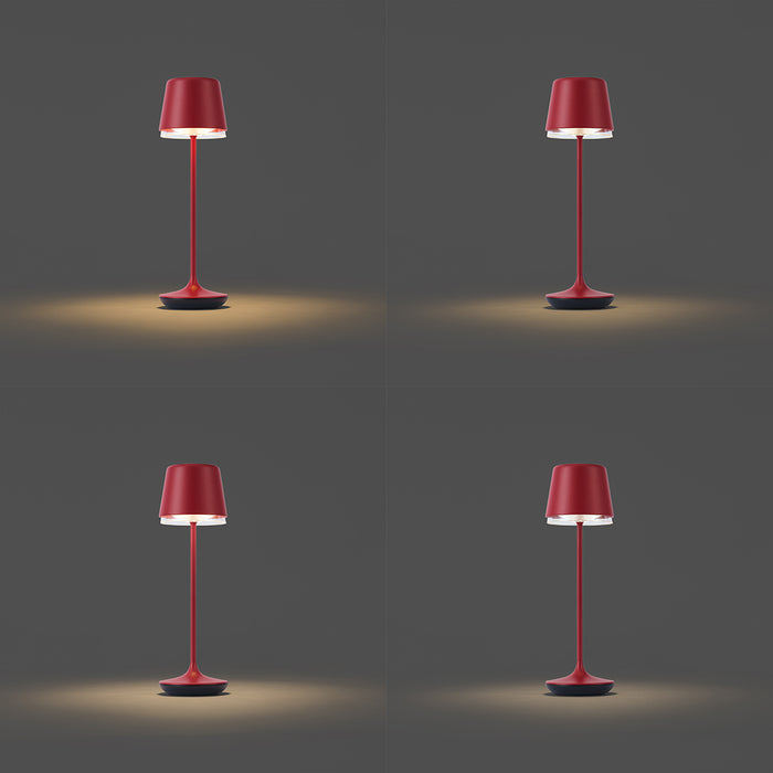 QAZQA Tafellamp rood incl. LED IP65 oplaadbaar met laadstation -