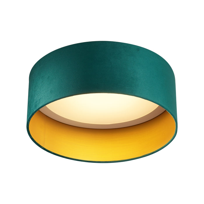 QAZQA Moderne plafondlamp groen velours 40cm incl. LED 3-staps