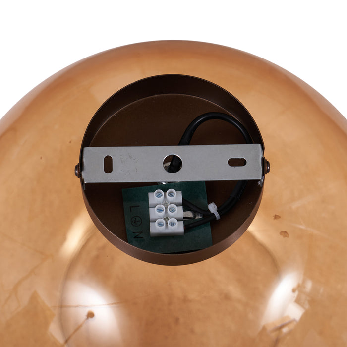 QAZQA Art Deco plafondlamp donkerbrons met bruin glas - Sandra