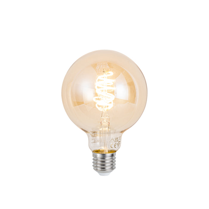 QAZQA Smart plafondlamp brons rond incl. 3 Wifi G95 - Facil