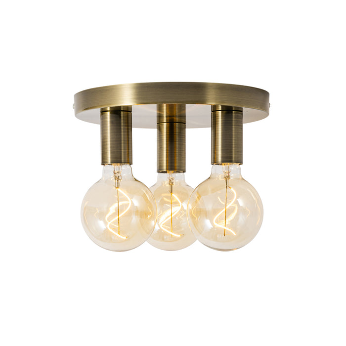QAZQA Smart plafondlamp brons rond incl. 3 Wifi G95 - Facil