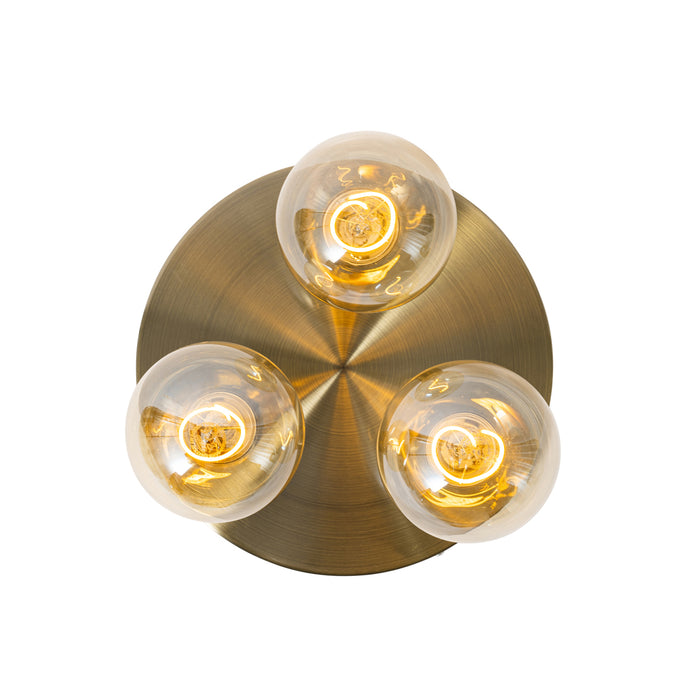QAZQA Smart plafondlamp brons rond incl. 3 Wifi G95 - Facil