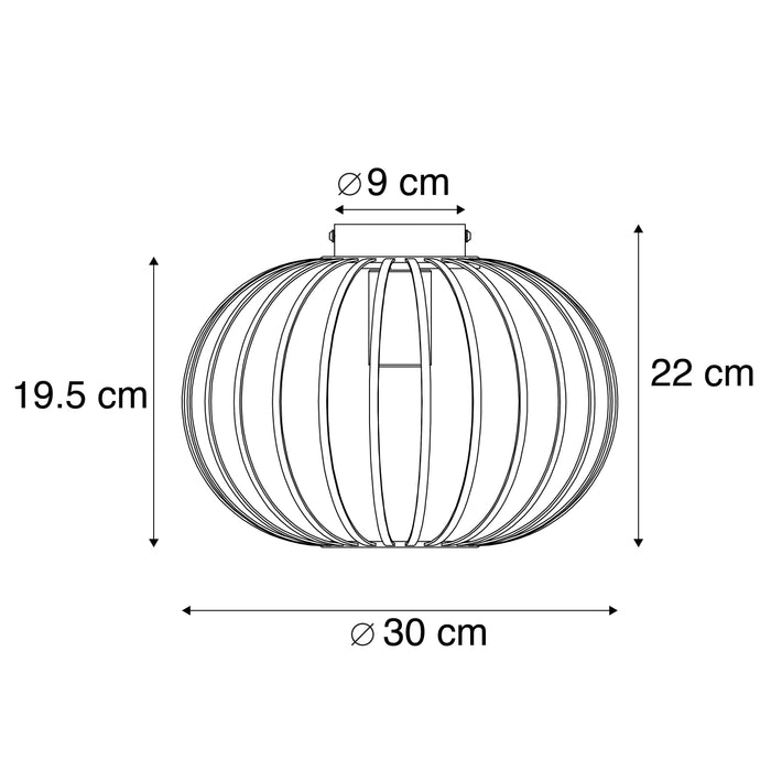 QAZQA Smart plafondlamp zwart 30 cm incl. Wifi G95 - Johanna
