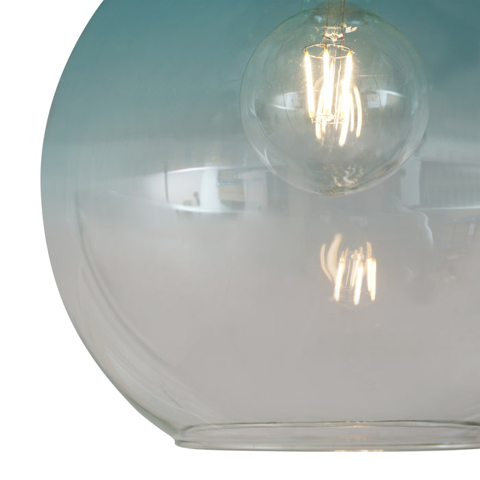 QAZQA Art Deco plafondlamp messing met blauw glas - Sandra