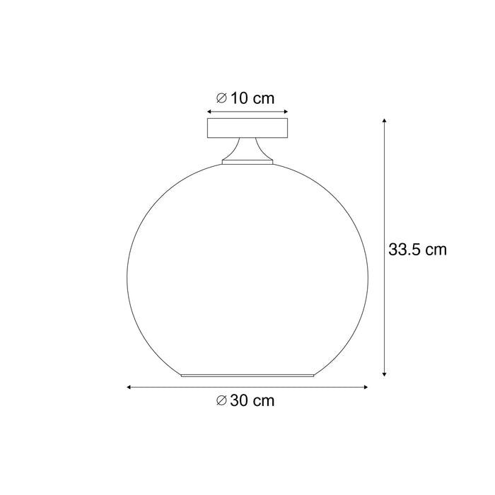 QAZQA Art Deco plafondlamp messing met blauw glas - Sandra