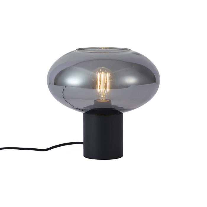 QAZQA Design tafellamp zwart met smoke glas - Umbrella