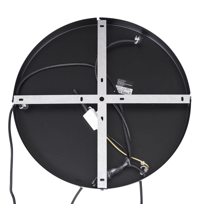 QAZQA Japandi hanglamp zwart en goud met beige kap 3-lichts - Pluni