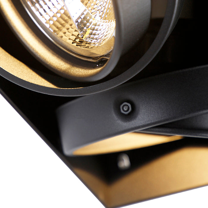 QAZQA Smart inbouwspot zwart trimless 2-lichts incl. 2 Wifi GU10