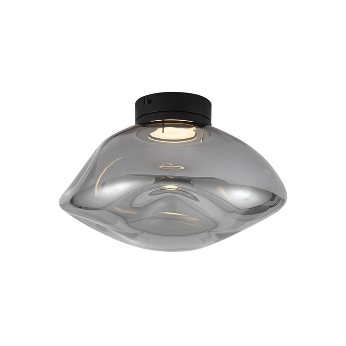 QAZQA Design plafondlamp zwart met smoke glas - Gemma