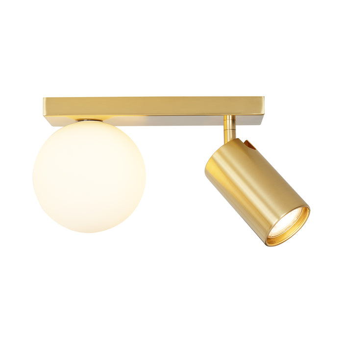 QAZQA Moderne plafondlamp messing 2-lichts kantelbaar - Lesly