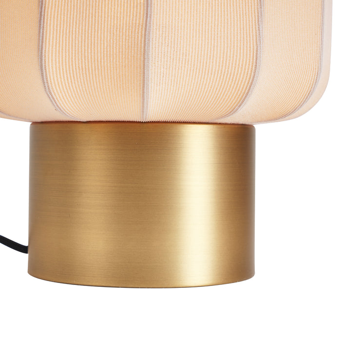 QAZQA Japandi tafellamp goud met beige kap - Pluni