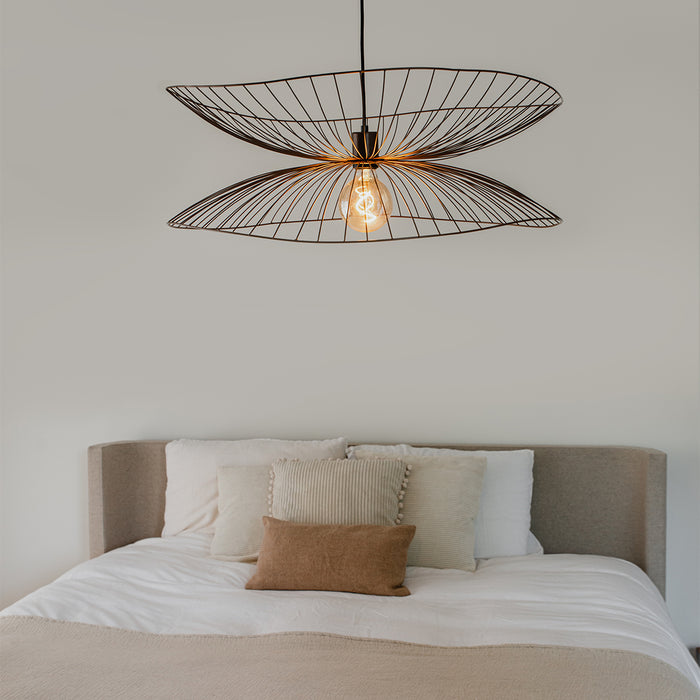 QAZQA Smart hanglamp donkerbrons met dubbele kap incl. Wifi G95 - Pua