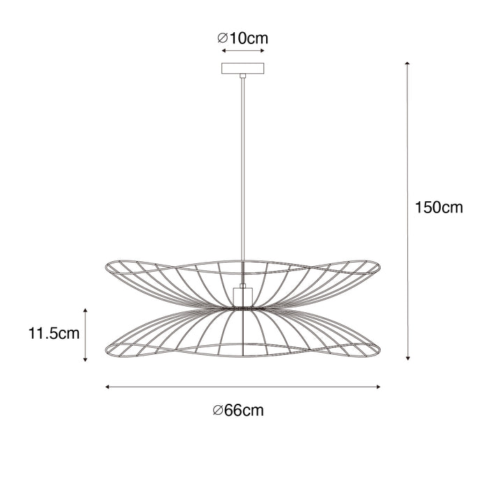 QAZQA Smart hanglamp donkerbrons met dubbele kap incl. Wifi G95 - Pua