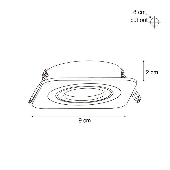 QAZQA Set van 6 afgeronde inbouwspots gunmetal GU10 50mm draai- en
