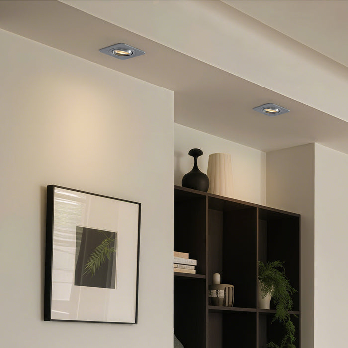 QAZQA Afgeronde inbouwspot gunmetal GU10 50mm draai- en kantelbaar