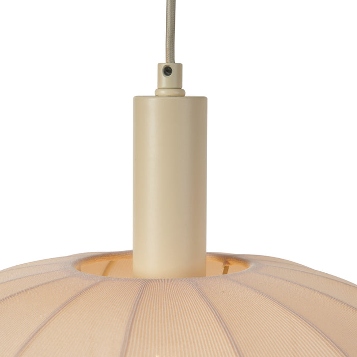 QAZQA Japandi hanglamp beige met stoffen kap 3-lichts - Bida