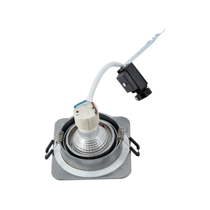 QAZQA Afgeronde inbouwspot gunmetal GU10 50mm draai- en kantelbaar