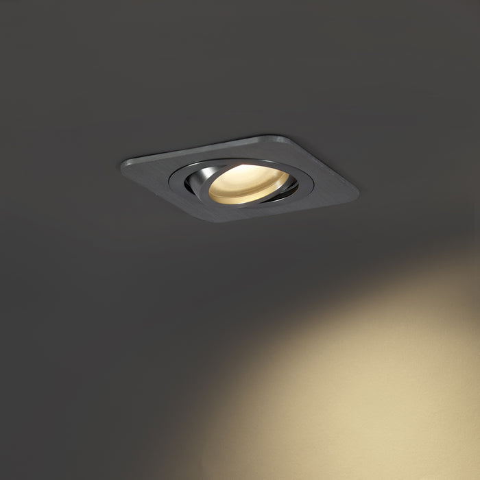 QAZQA Afgeronde inbouwspot gunmetal GU10 50mm draai- en kantelbaar