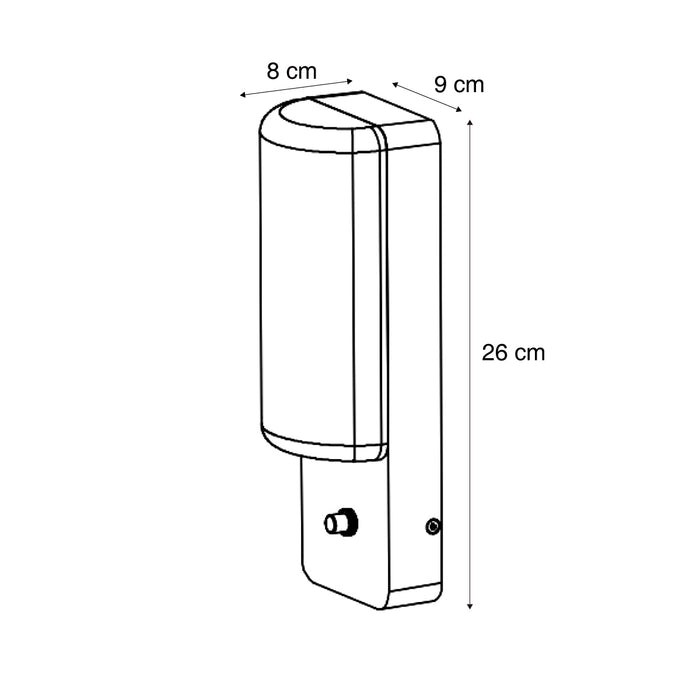 QAZQA Buiten wandlamp zwart met schemersensor incl. LED - Shift