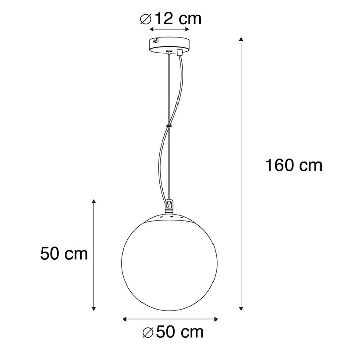 QAZQA Smart scandinavische hanglamp zilver met opaal glas 50cm incl.