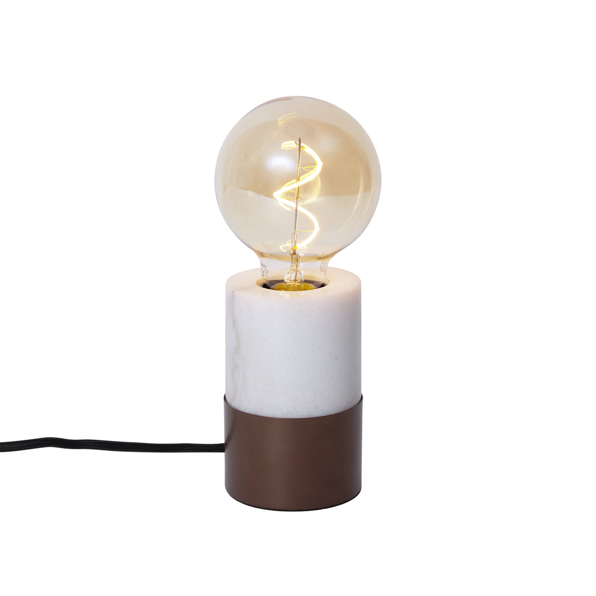 QAZQA Moderne tafellamp brons met wit marmer - Marissa