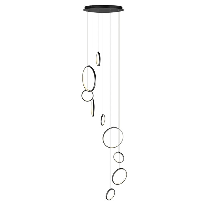 QAZQA Design hanglamp zwart 9-lichts incl. LED 3-staps dimbaar - Vide