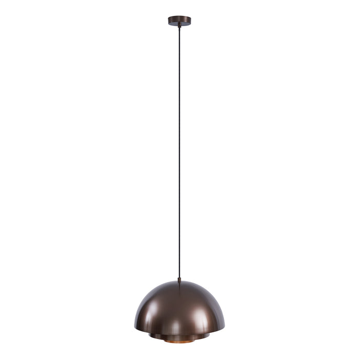 QAZQA Scandinavische hanglamp donkerbrons met gouden binnenkant -