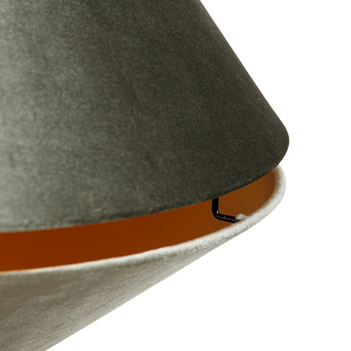 QAZQA Hanglamp zwart met dubbele velours lampenkap groen met gouden