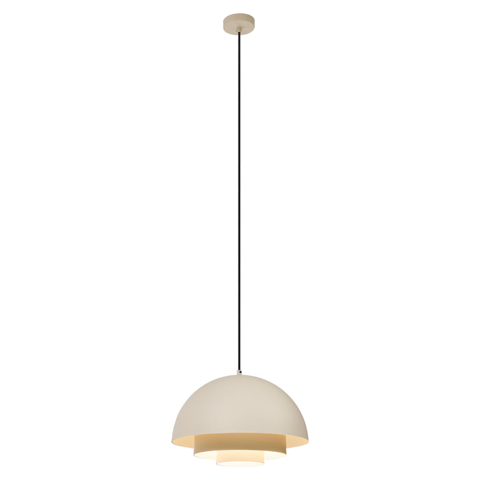 QAZQA Scandinavische hanglamp creme met witte binnenkant - Loes