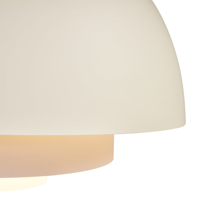 QAZQA Scandinavische hanglamp creme met witte binnenkant - Loes