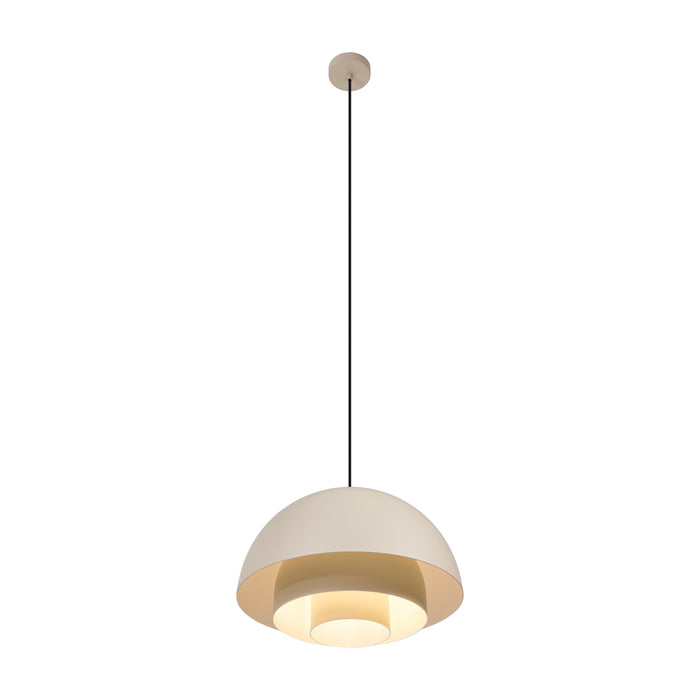 QAZQA Scandinavische hanglamp creme met witte binnenkant - Loes