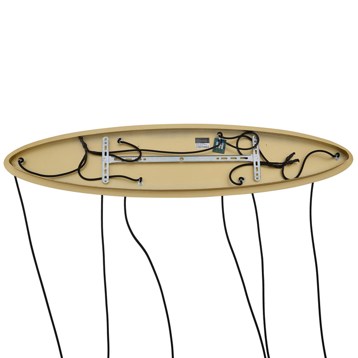 QAZQA Hotel Chique hanglamp messing met wit glas langwerpig 6-lichts