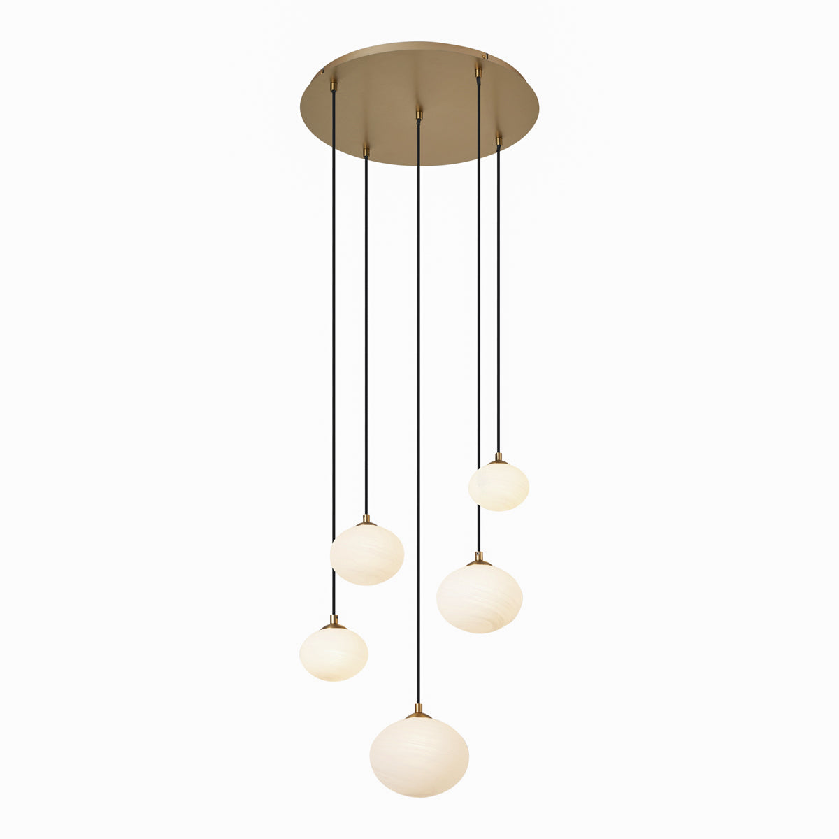QAZQA Art Deco hanglamp goud met opaal glas 5-lichts - Yani