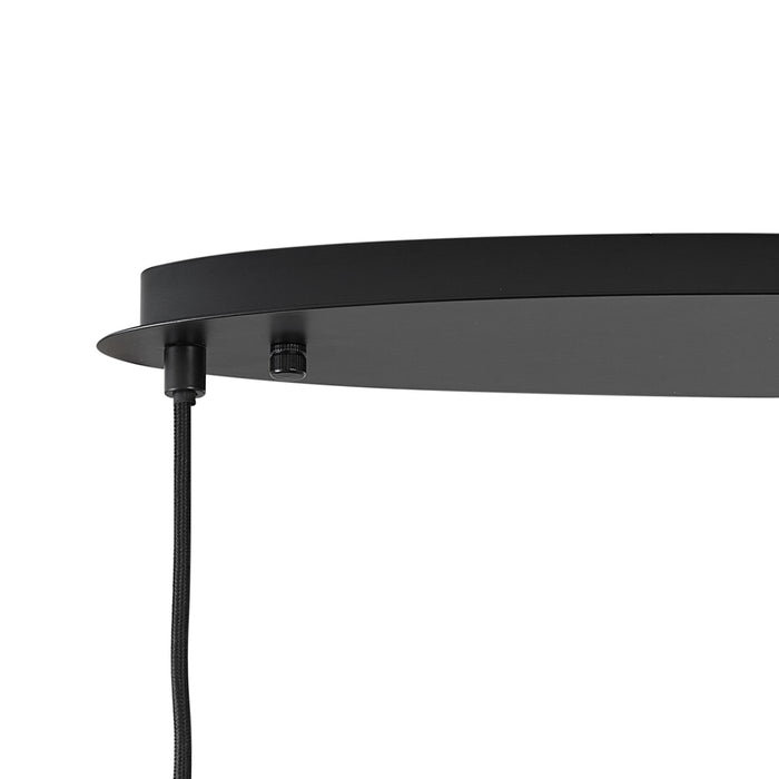 QAZQA Design hanglamp zwart met smoke glas ovaal 5-lichts - Mochan