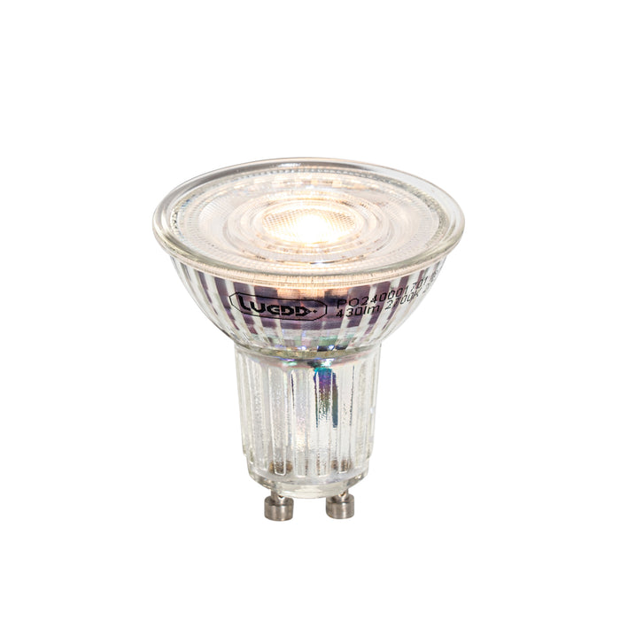 LUEDD Set van 5 GU10 50mm dimbare LED lampen helder 4.9W 430 lm 2700K