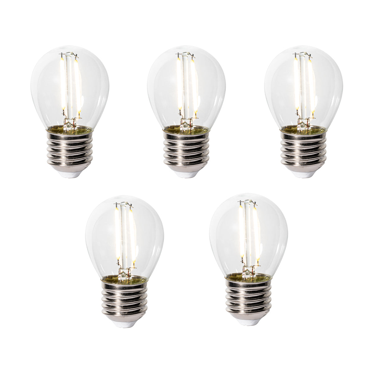 LUEDD Set van 5 E27 dimbare LED lampen P45 helder glas 3W 250 lm